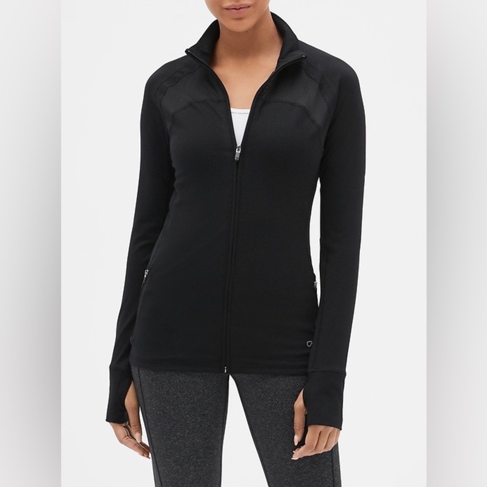 Gap Fit Black Athletic Running Walking Zip Up Jacket Activewear Athleisure